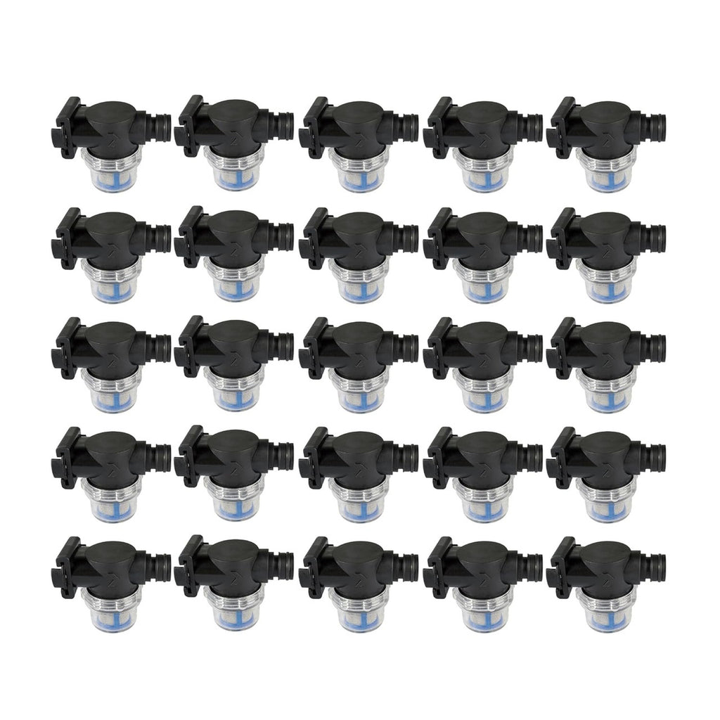 SEAFLO Inline Water Pump Filter 52S02-3/4" Male Quick Attach with 1/2" Hose Barb, 50 MeshSteel Strainer with Plastic Shell, Fits SEAFLO 56 Series Pumps, RV, Marine, Agriculture, Lawn Care (25-Pack)