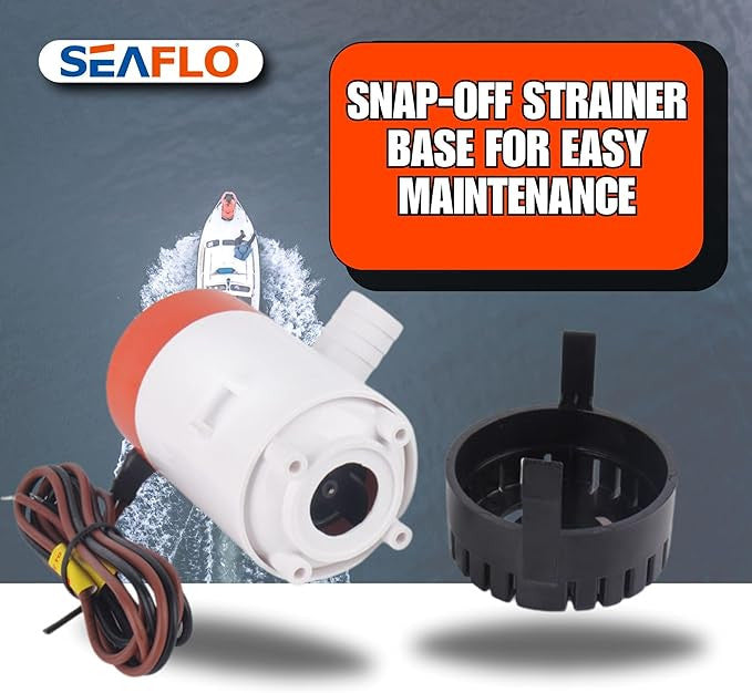 SEAFLO 01 Series 24V Bilge Pumps – 3/4" Outlet, Marine Submersible Pump with Anti-Airlock Protection (Choose 350/500/750 GPH)