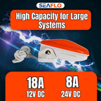 SEAFLO 02 Series Bilge Pump Float Switch - 12V/24V 18A Automatic Water Level Switch with 1m 16 AWG Leads
