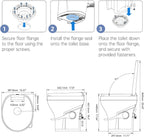 SEAFLO SFRTPH-01-01 camper toilet RV toilets residential height Gravity flush camper toilet 18.5-inch RV toilet Soft close seat camper toilet Oversized bowl RV toilet Foot pedal RV toilet Tri-directional flush toilet for campers Lightweight RV toilet with warranty Durable camper toilet for travel 4-year warranty RV toilet