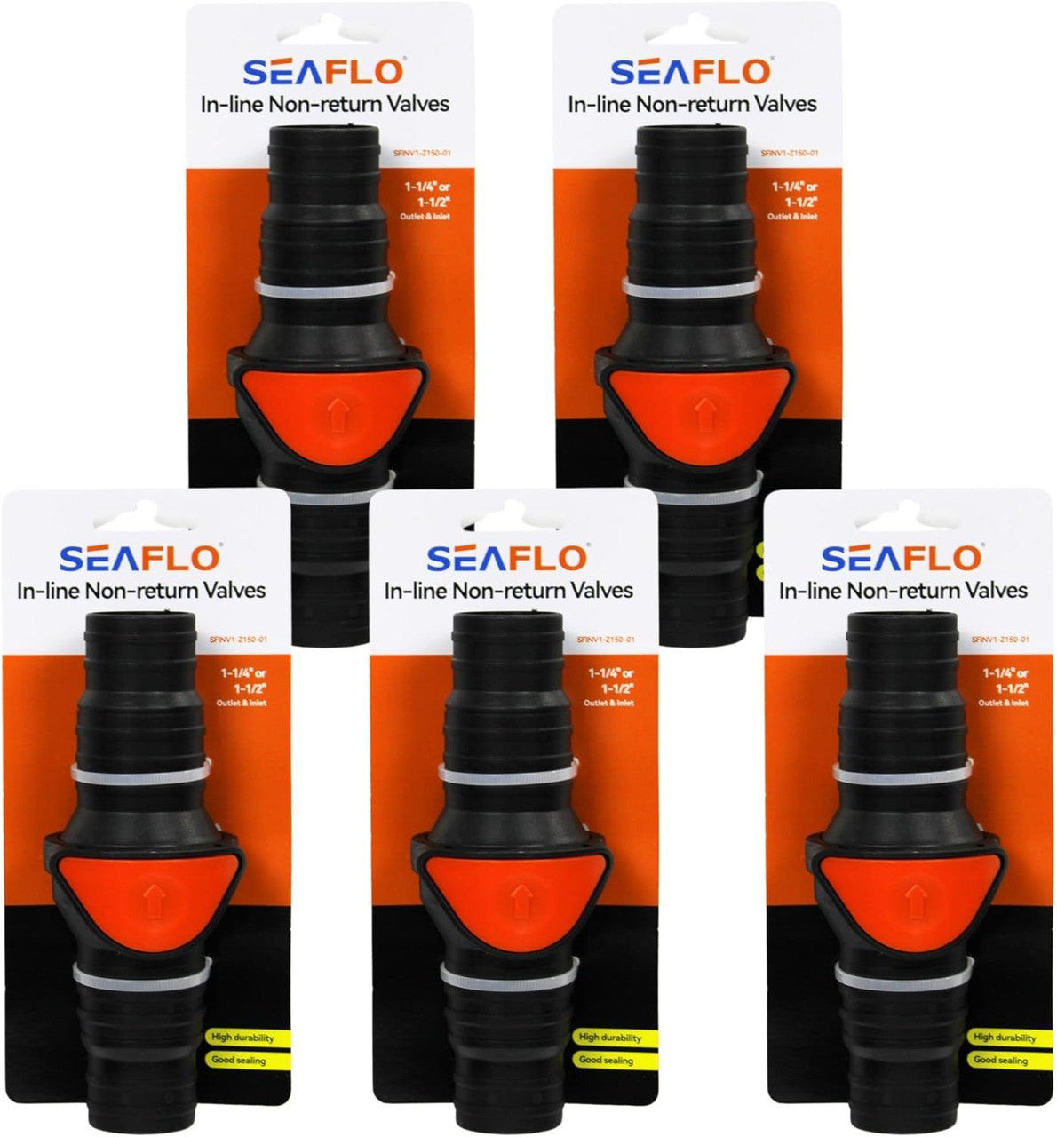 SEAFLO in-Line/ 90° Quick Disconnect Non-Return Check Valve PA6+GF+POM Construction, Anti-Backflow Design, Versatile Applications (Choose Size and Style)