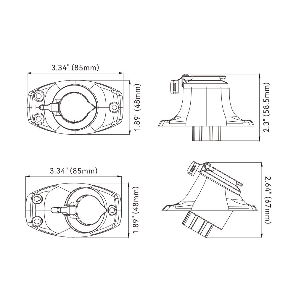 SEAFLO Mounting Base for Plug-in Mount Pole Lights