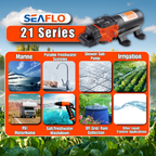 SEAFLO 21-Series On Demand Diaphragm Water Pressure Pump (1.2 GPM | 35 PSI) (Choose 12V or 24V)