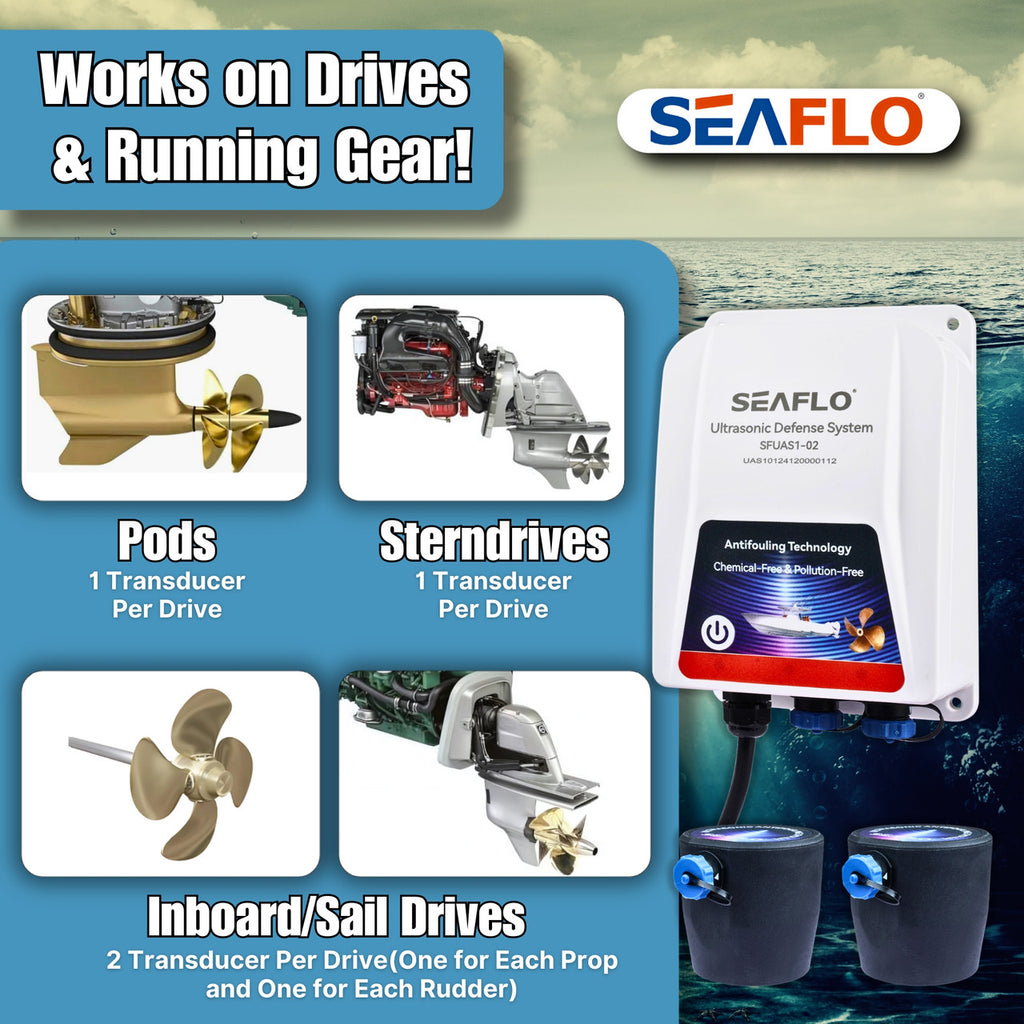 Hull Shield, does hull shield work,  hull shield hd1 SEAFLO Ultrasonic System, marine ultrasonic cleaner, barnacle prevention system, marine growth protection, automated boat cleaning, ultrasonic hull cleaner, boat hull cleaning system, yacht ultrasonic system, marine equipment maintenance, 12V ultrasonic defense system, long-term marine maintenance solution, Hull-Shield,  SFUAS1-02