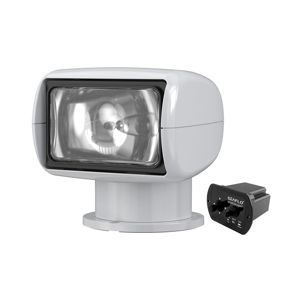 SEAFLO 01 Series 360° Rotating 12V DC Remote Control Halogen Boat Searchlight, 100000cd (12V | 24V) (Black | White)