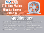 SEAFLO 02-Series 4" In-Line Blower (12V | 270CFM)