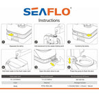 SEAFLO Premium Portable Travel Toilet - 3.2 Gallon (12L)
