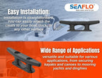 SEAFLO Boat Cleat Black Nylon Dock Cleat Kayak Cleat, 3", 4", 5", 6", 8" (Choose Size and Qty)