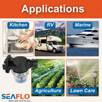 SEAFLO Inline Water Pump Filter 52S02-3/4" Male Quick Attach with 1/2" Hose Barb, 50 MeshSteel Strainer with Plastic Shell, Fits SEAFLO 56 Series Pumps, RV, Marine, Agriculture, Lawn Care (10-Pack)