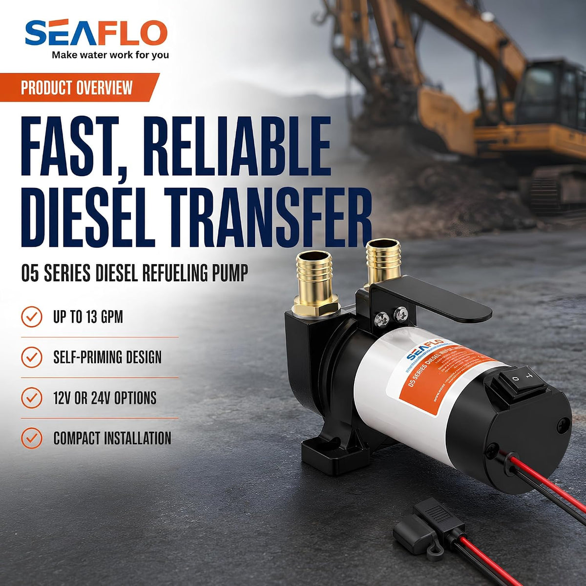 SEAFLO 05 Series Diesel Refueling Pump (12V | 24V)