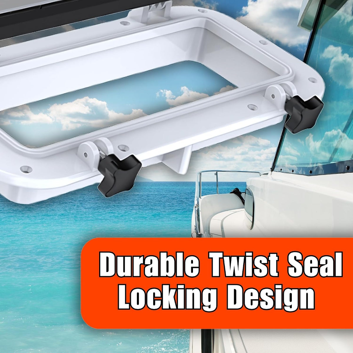 SEAFLO Rectangular Porthole Window w/ABS Plastic & Tinted Glass - 16" x 8" (White)