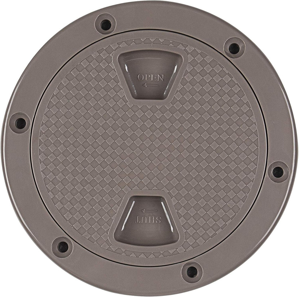 SEAFLO 4" - 6" Tan Circular Non Slip Inspection Hatch with Detachable Cover and Foam Seal