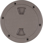 SEAFLO 4" - 6" Tan Circular Non Slip Inspection Hatch with Detachable Cover and Foam Seal