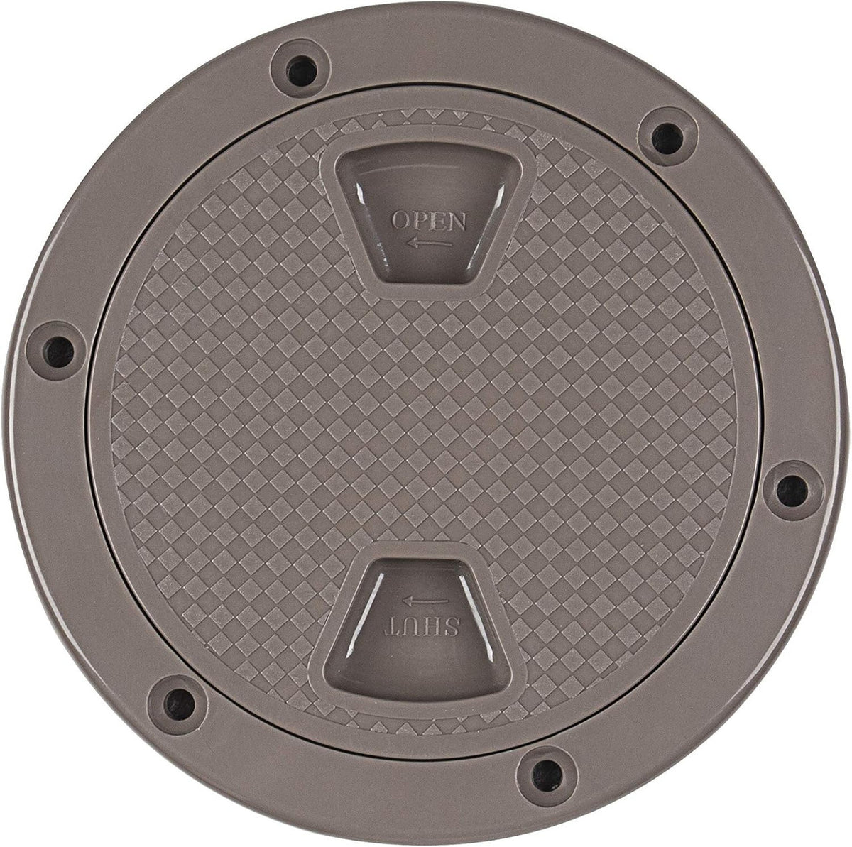 SEAFLO 4" - 6" Tan Circular Non Slip Inspection Hatch with Detachable Cover and Foam Seal