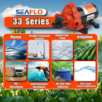 SEAFLO 33-Series Diaphragm Water Pressure Pump - 3.0 GPM | 45 PSI (Choose 12V or 24V)