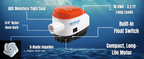 SEAFLO 06-Series 750GPH Automatic Submersible Bilge Pump with Built-In Float Switch (Choose 12V or 24V)