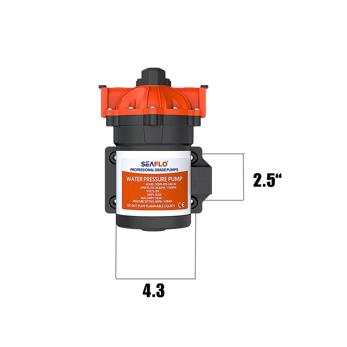 SEAFLO 53 Series Diaphragm Pump - 7.0 GPM | 60 PSI (Choose 12V or 24V)