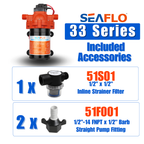 SEAFLO 33-Series Diaphragm Water Pressure Pump - 3.0 GPM | 45 PSI (Choose 12V or 24V)