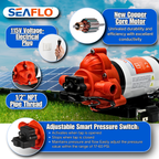 SEAFLO 33-Series On-Demand Diaphragm Water Pressure Pump (115V | 3.3 GPM) w/ Power Plug for Wall Outlet