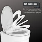 SEAFLO Deluxe Flush Electric Marine Toilets w/ 4-way Flush Panel - Smart Flushing System, Ceramic Bowl, Soft Close Seat, Quiet Flush, Macerator Pump (Choose Fresh/Raw Water and 12V/24V Options)