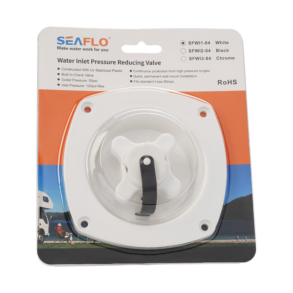SEAFLO Wall Mount Pressure Regulated Water Inlet - White