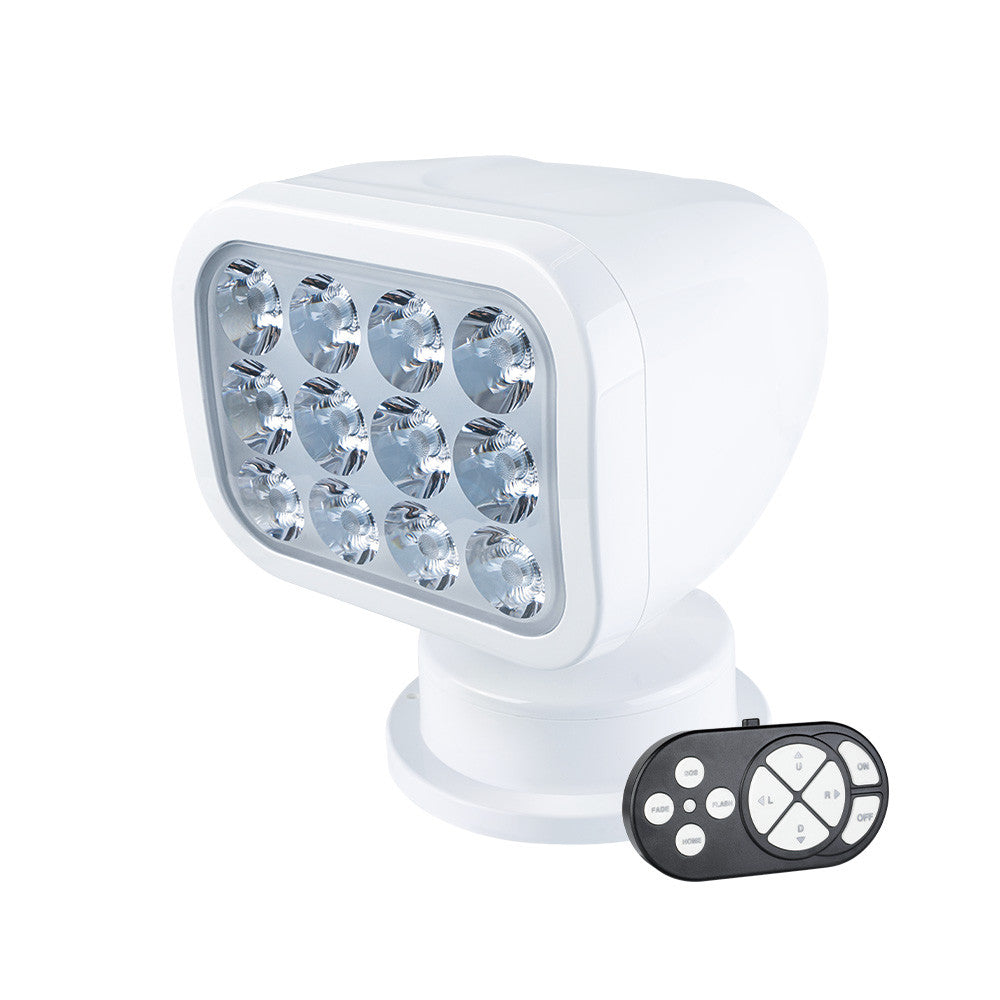 SEAFLO 01 Series 360° Rotating Remote Control LED Searchlight (White | Black)