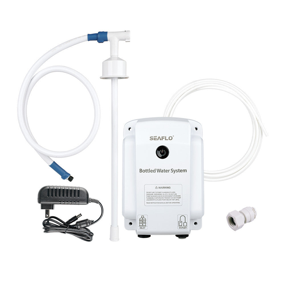SEAFLO Bottled Water System - Convenient On/Off Switch, 20ft Discharge Tube, Wall Plug