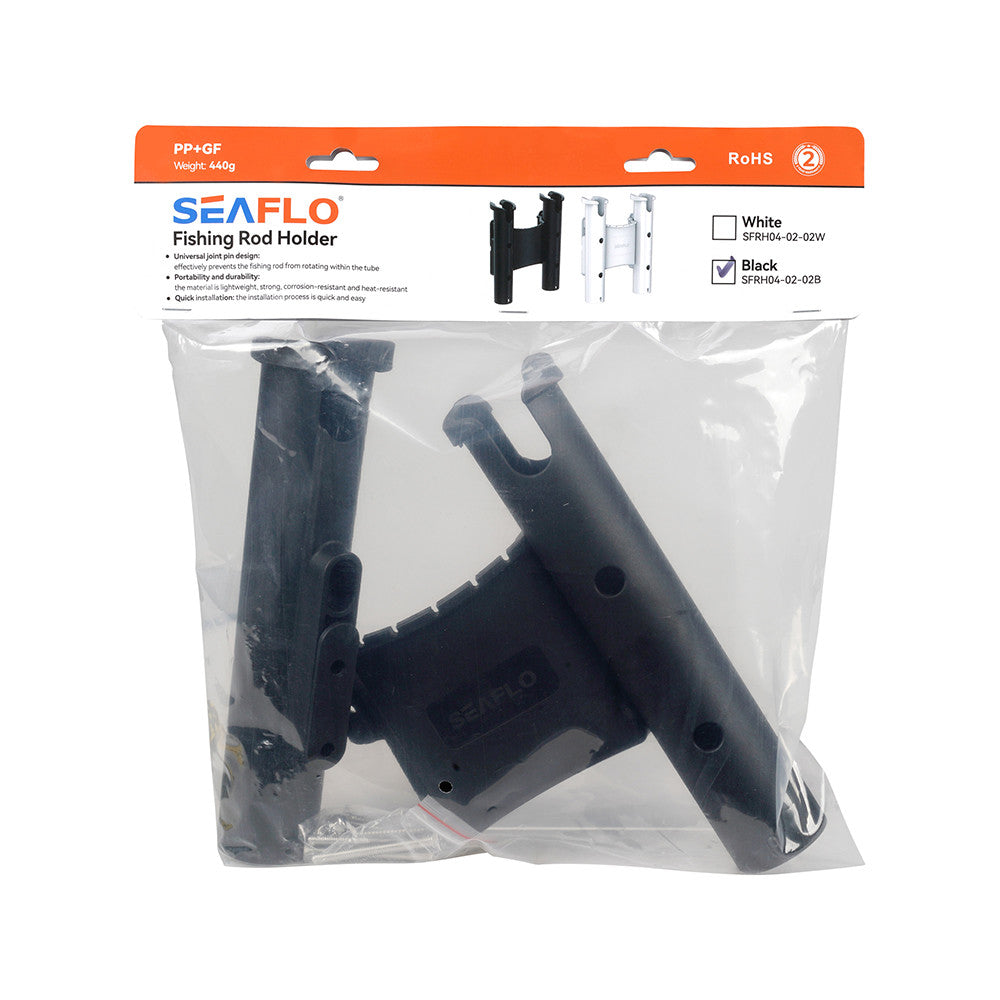 SEAFLO Double Fishing Rod Holder Bracket Wall Mounted Boat Side Mount Tool Holder Tube Links