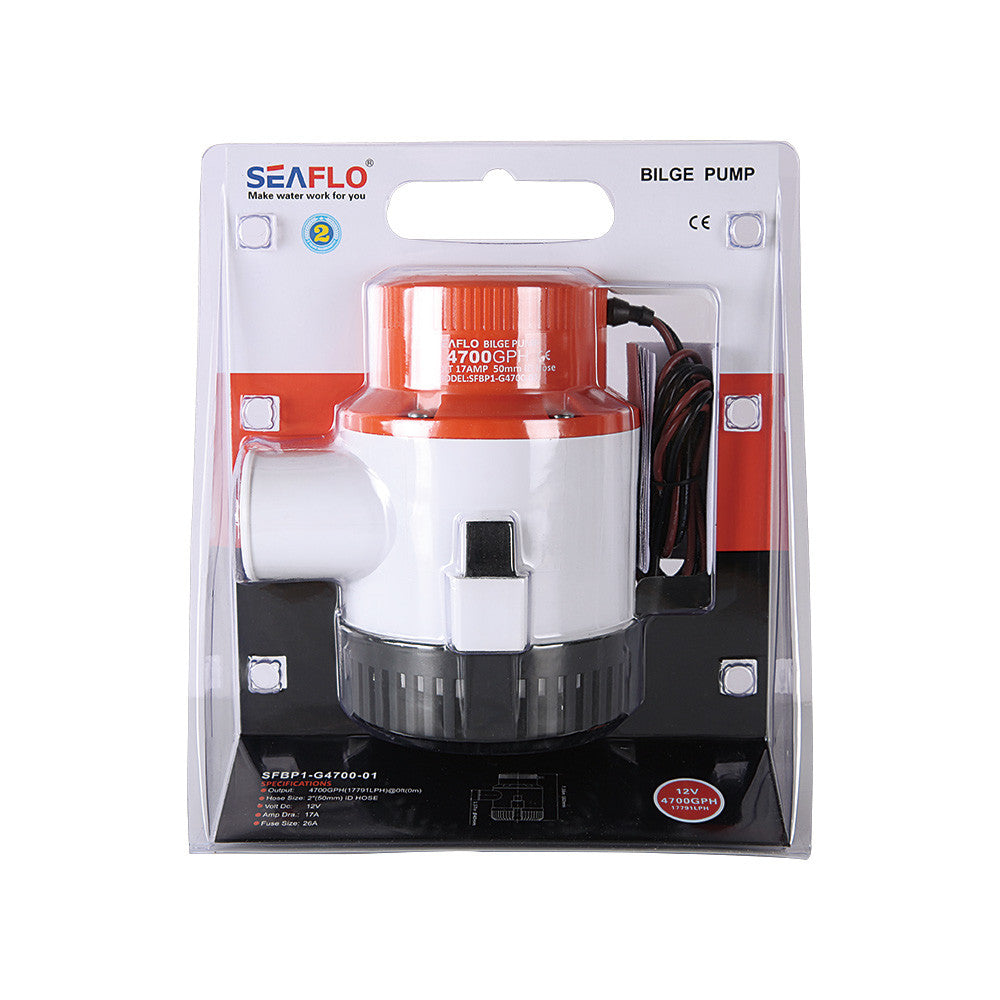 SEAFLO 01-Series 4700 GPH Heavy Duty Electric Bilge Pump (Choose 12V or 24V)