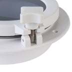 SEAFLO Round Porthole Window with ABS Plastic & Tempered Glass for Boat, Yacht, Marine Applications (White or Black, 10.5")