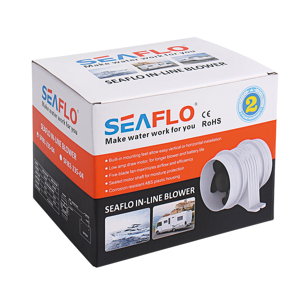 SEAFLO 04-Series 4" In-Line Bilge Blower Fan (12V | 235CFM)