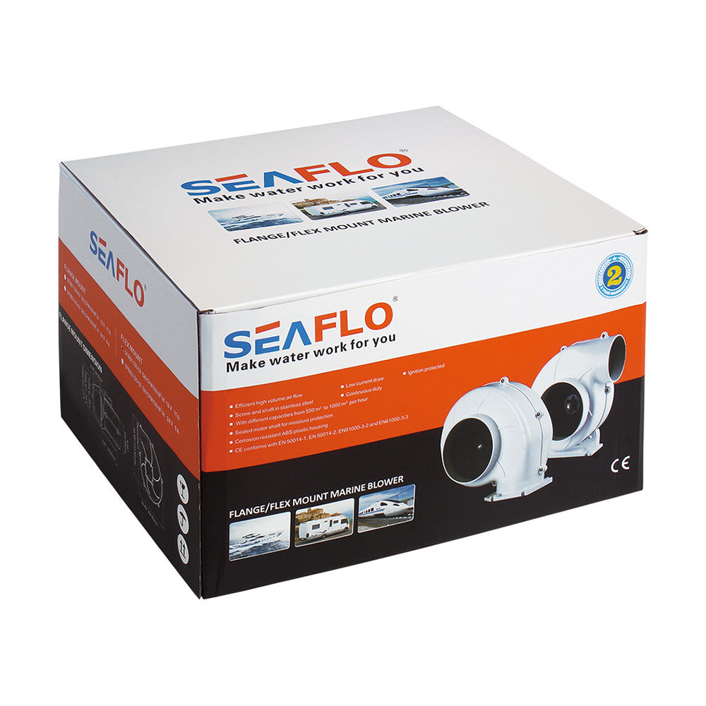 SEAFLO 02-Series 4" Flex Mount Bilge Air Blower (12V | 320CFM)