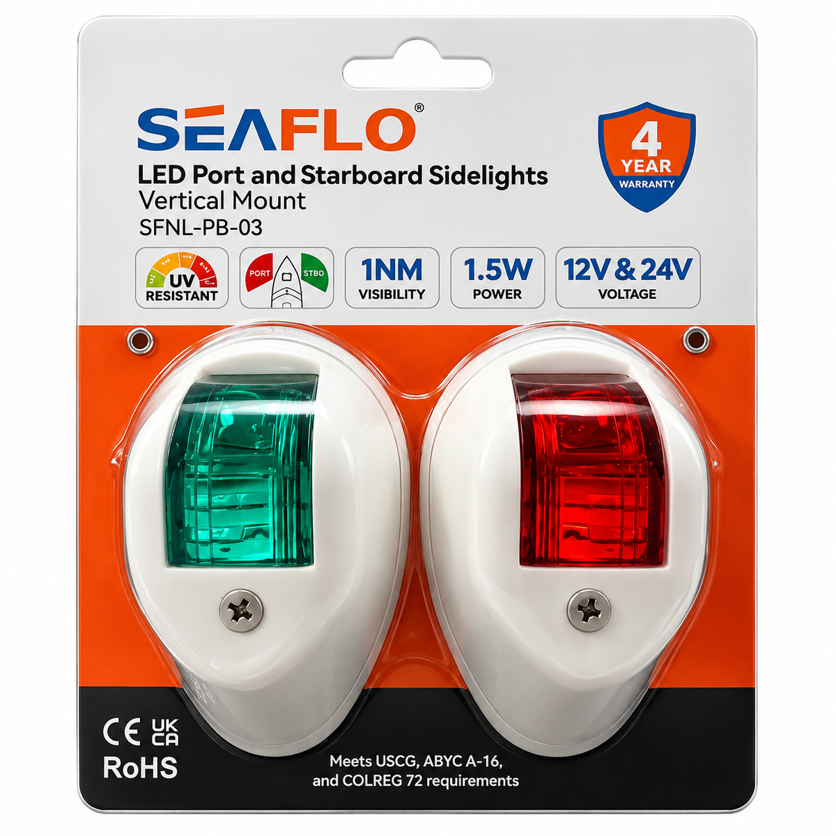 1.5W LED Bi-Color Port Starboard Navigation Light, 1N