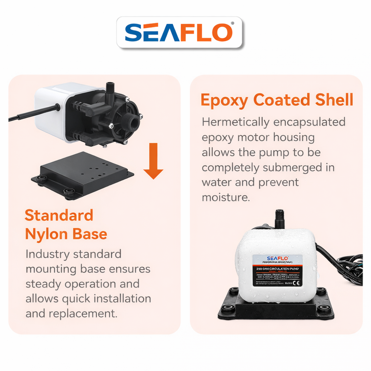 SeaFlo Marine Air Conditioner  Circulation Pump 250 GPH / 115V