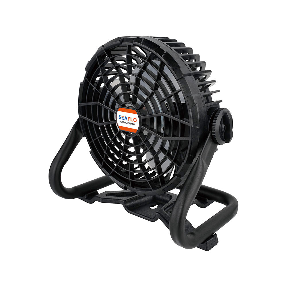 SEAFLO Portable Desk Fan 2-in-1 rechargeable fan high speed 6 hours low speed 12hours