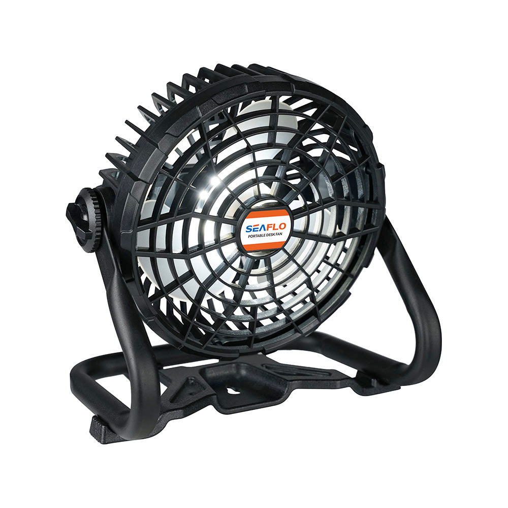 SEAFLO Portable Desk Fan 2-in-1 rechargeable fan high speed 6 hours low speed 12hours