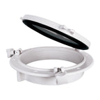 SEAFLO Round Porthole Window with ABS Plastic & Tempered Glass for Boat, Yacht, Marine Applications (White or Black, 10.5")
