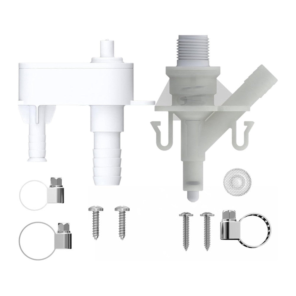 SEAFLO RV Toilet Inlet & Outlet Replacement Kit (SFTRK-015) - Fits All RV Toilets (SFRTPH-01-01, SFRTPH-01-02, SFRTPH-02-01) - Complete Kit with Inlet and Outlet Valves, Screws, and Hose Clamps
