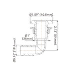 SEAFLO 90° Thru Hull Fitting