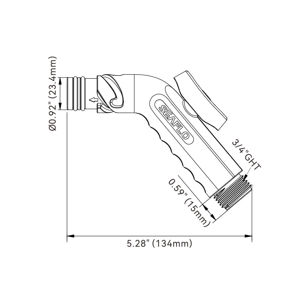 SEAFLO Angled Hose connection