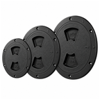SEAFLO Circular Non Slip Inspection Hatch w/Detachable Cover (4"|6"|8")(White/Black)