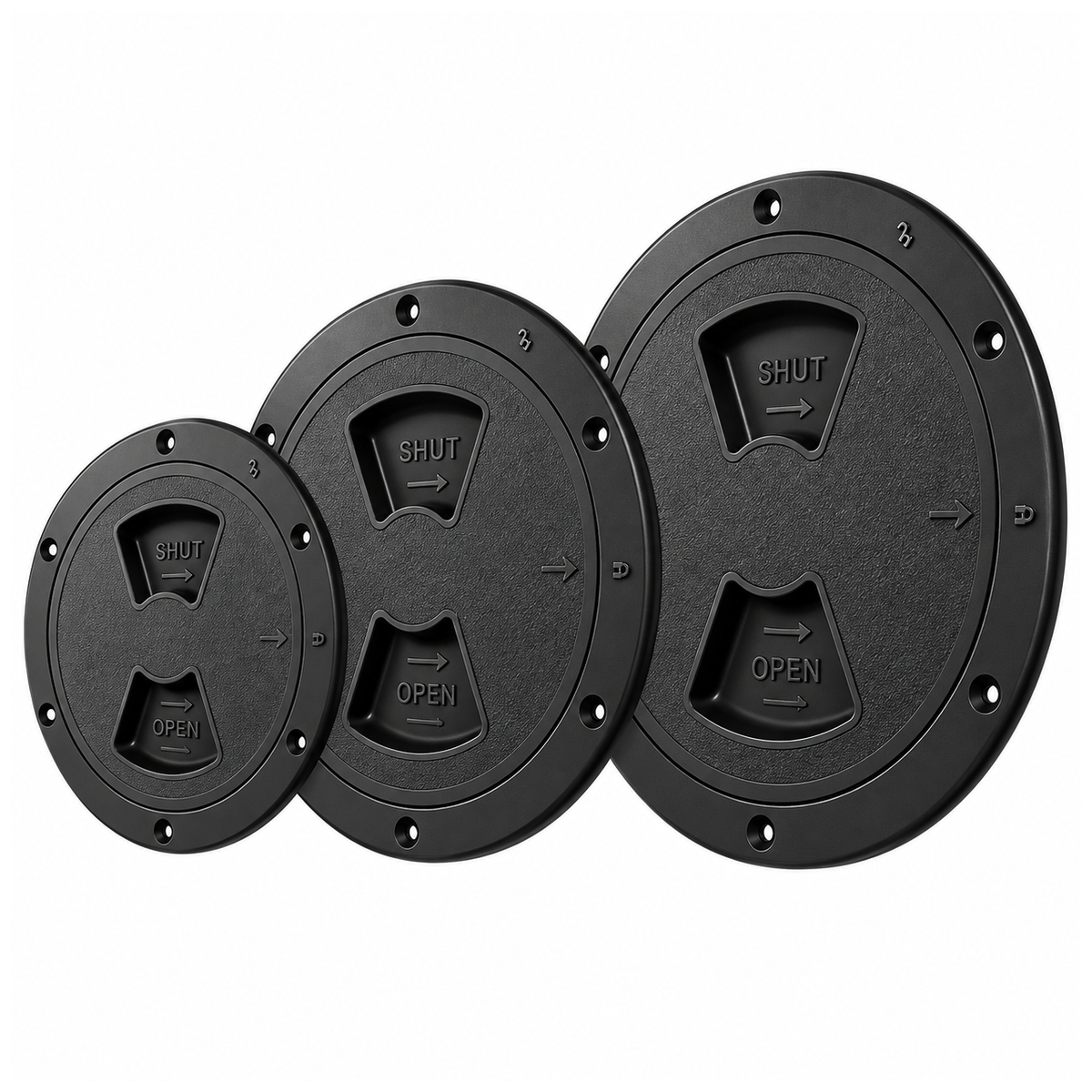 SEAFLO Circular Non Slip Inspection Hatch w/Detachable Cover (4"|6"|8")(White/Black)