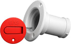 SEAFLO Keyless Gas Deck Filler Cap with Stainless Steel Retaining Chain – 1-1/2" Hose Compatibility, Red Screw Top for Fuel Fill, UV-Stabilized Nylon, Leak-Proof O-Ring Seal, GAS-Labeled