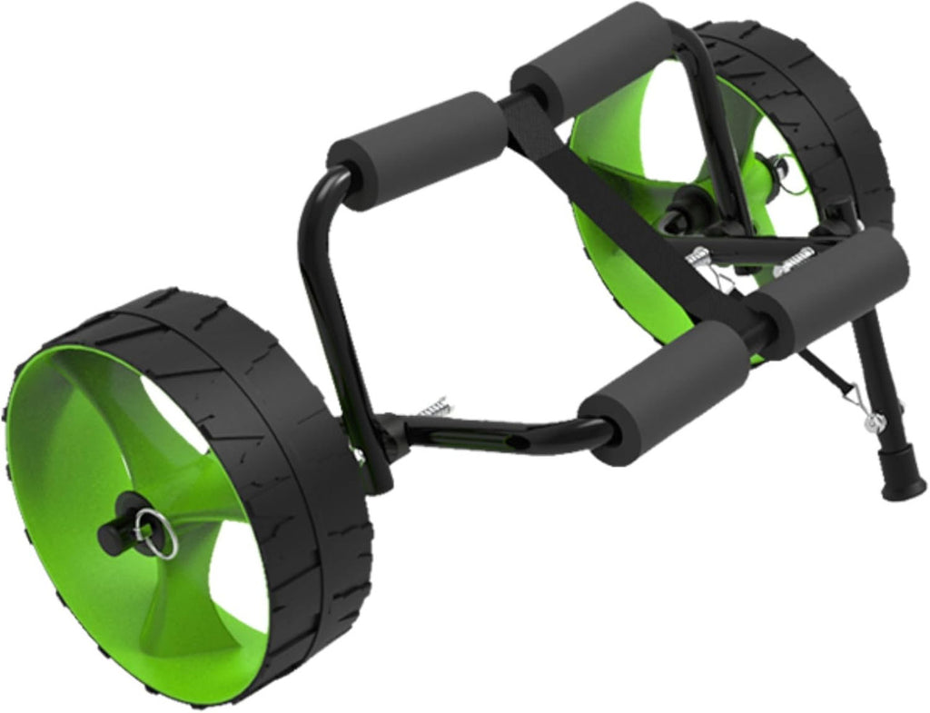 SEAFLO Kayak Cart Dolly Trailer with Aluminum Frame and TPU Wheels 150 lb Capacity Folding Design with Straps for Canoe Paddleboard SUP Transport Lightweight Portable Trolley with 9" Tires