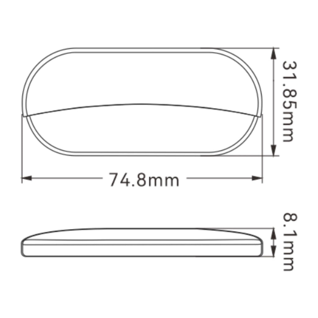 03 Series LED Oblong Courtesy Light - 12V Cool White, Stainless Steel