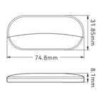 03 Series LED Oblong Courtesy Light - 12V Cool White, Stainless Steel