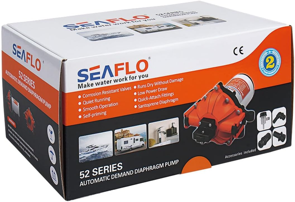 SEAFLO 52-Series Water Pressure Diaphragm Pump - 24v, 5.5GPM, 60PSI