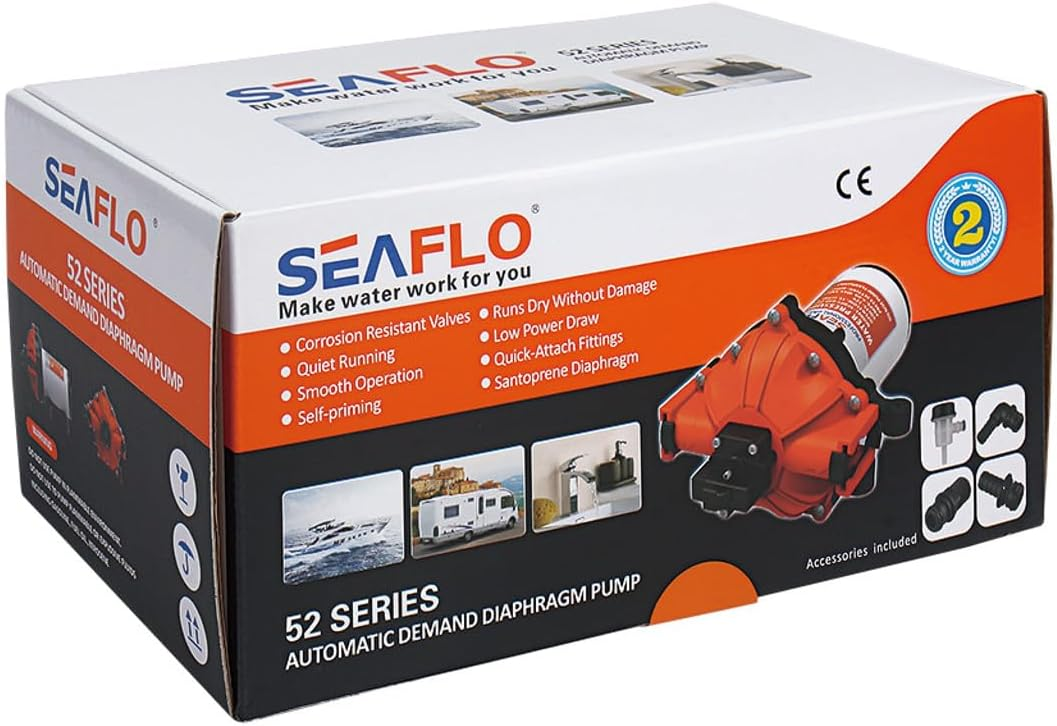 SEAFLO 52-Series Water Pressure Diaphragm Pump - 24v, 5.5GPM, 60PSI