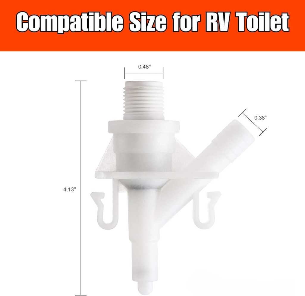 SEAFLO Universal 385311641 Upgraded RV Water Inlet Valve Replacement Kit for Pedal-Flush Toilets Compatible with Sealand Dometic 300, 301, 310, 311, 320, 321-Hardware Included