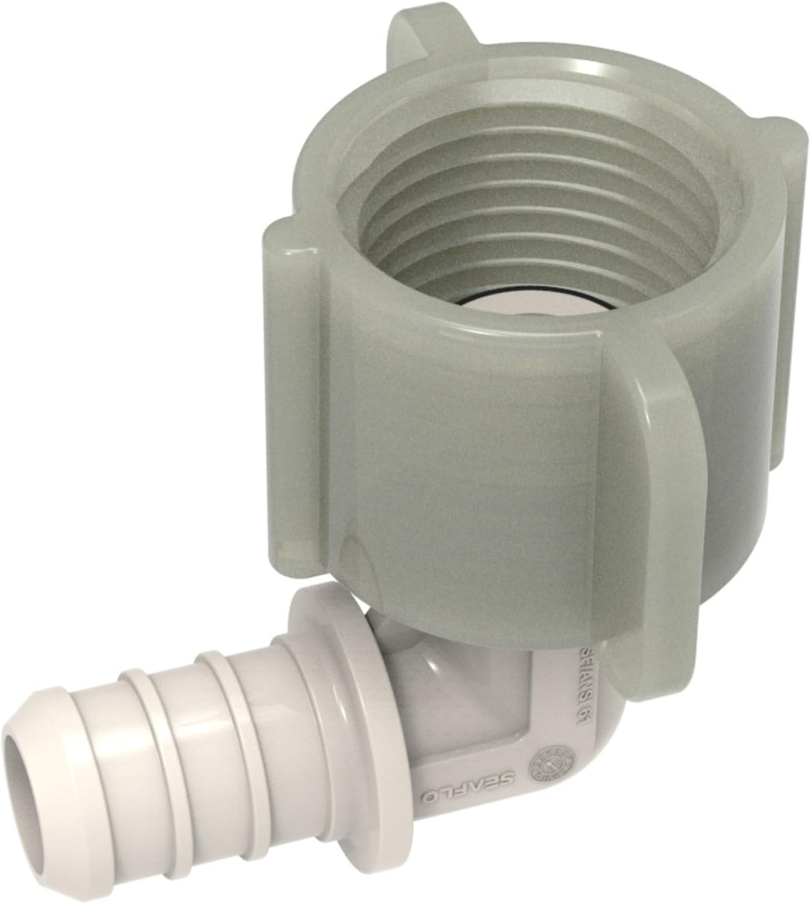 SEAFLO Plastic PEX Pipe Coupling 90 Degree Fitting Swivel Adapter 1/2"-14 FNPT x 1/2" Barb Elbow Fitting - Compatible with PEX or PE-RT Pipe, Corrosion Resistant (5-Pack)